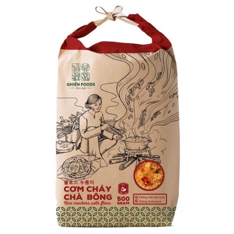 FREESHIP CƠM CHÁY CHÀ BÔNG TÚI 500gram GHIỀN FOOD