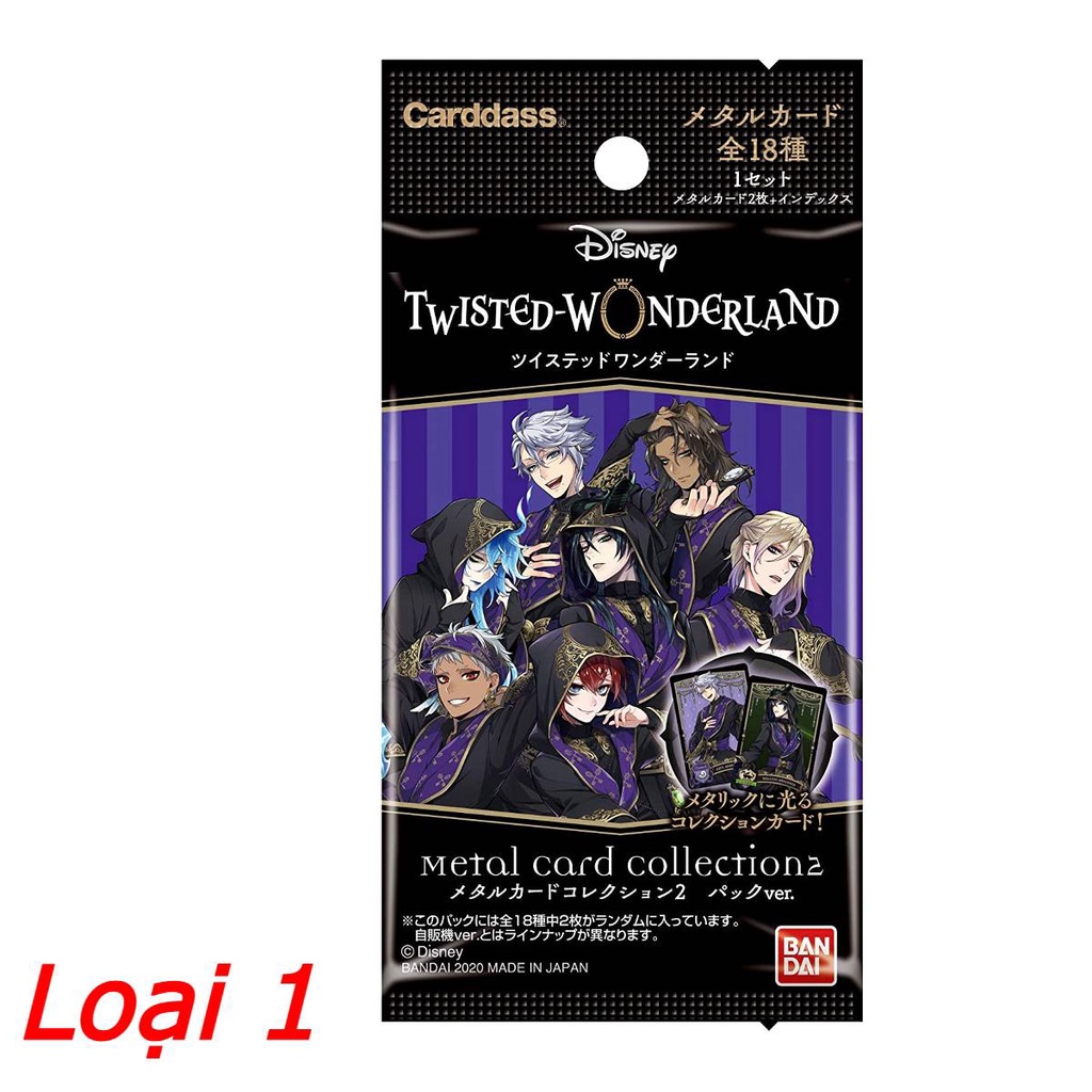 Thẻ bài Metal Card Disney : Twisted-Wonderland bóc ngẫu nhiên chính hãng
