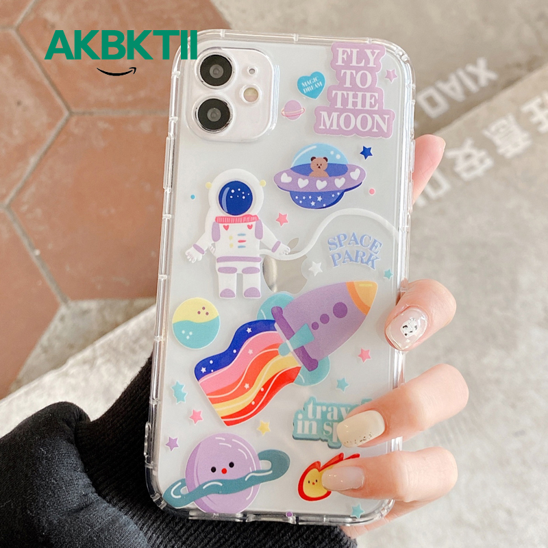 Ốp Lưng Tpu Mềm Trong Suốt In Hình Phi Hành Gia Cho Iphone 12 12pro 12promax 11 Pro Xs Max X Xr 8 7 Plus | BigBuy360 - bigbuy360.vn