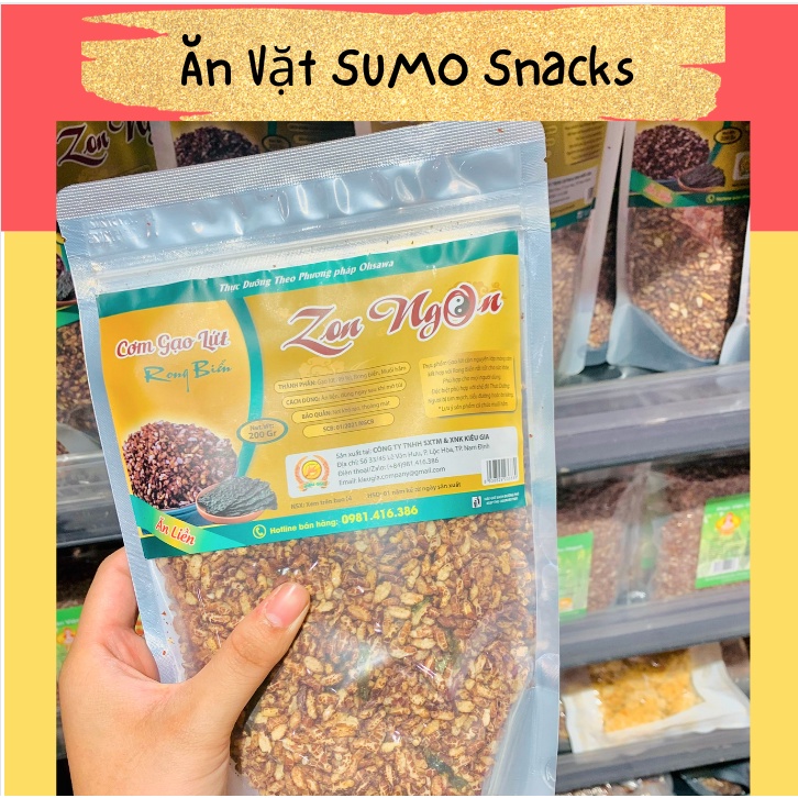 Cơm Gạo Lứt Ăn Liền Zon Ngon Rong Biển Ăn Chay Giảm Cân 180g-Ăn Vặt Sumo Snack