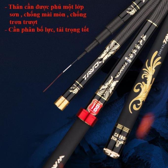 Cần Câu Tay Carbon 5H TAWA Tặng Kèm Ngọn Phụ Cao Cấp CC4 đồ câu FISHING_HD