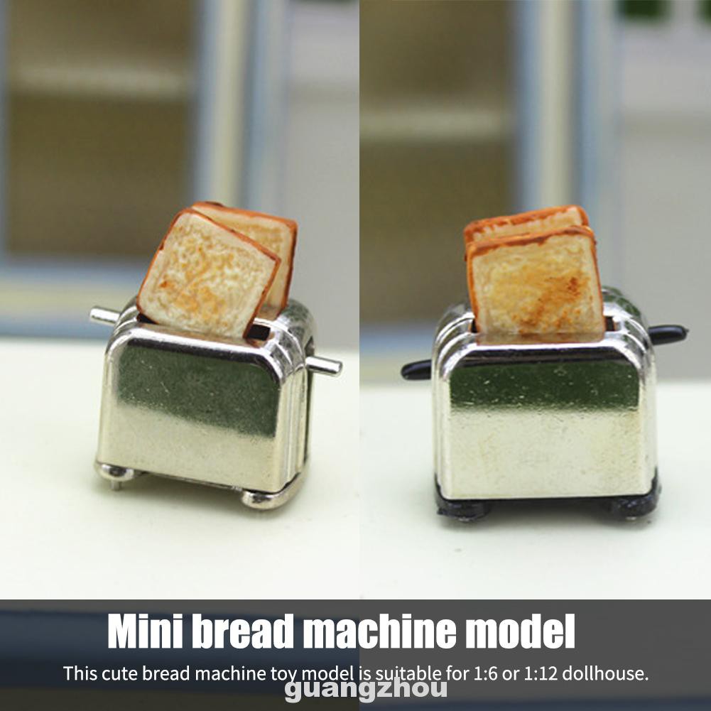 With Toast Pretend Play Cookware Mini Kids Decoration Dollhouse Part Dining Bread Machine Model