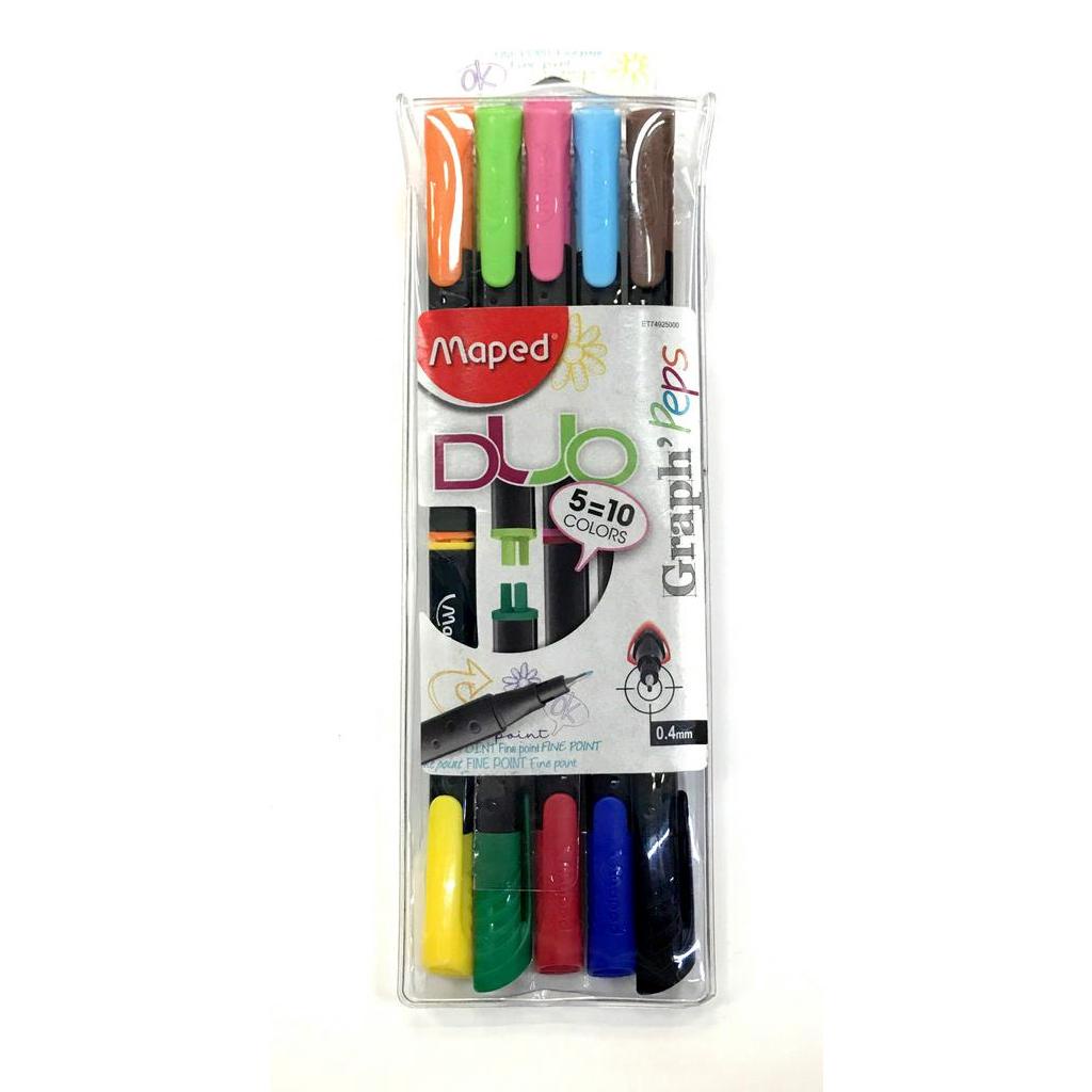 Viết kim 2 đầu vĩ  5-10 màu Maped 749250
