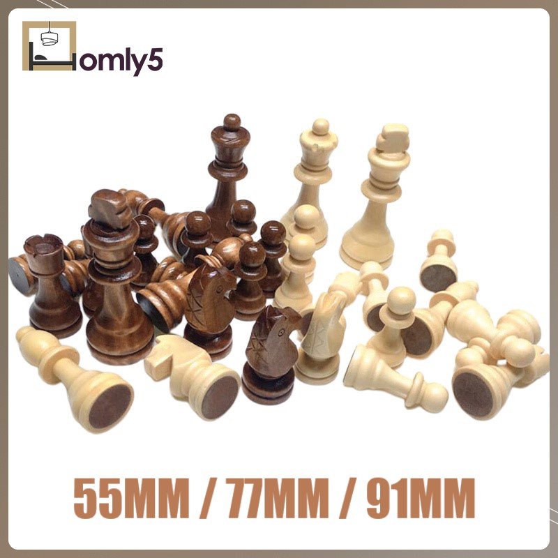 Set 32 Mô Hình Quân Cờ Vua Bằng Gỗ Handmade