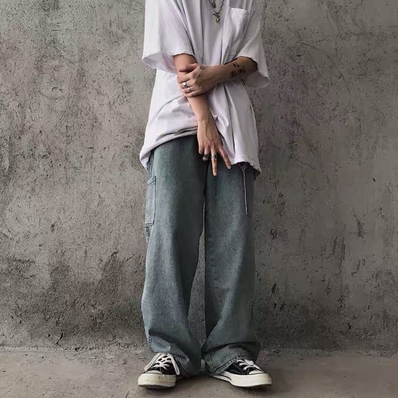 [ORDER-CÓ BIG SIZE] Quần bò jeans ống rộng túi hộp oversize hiphop Ulzzang siêu chất ❤️ | BigBuy360 - bigbuy360.vn