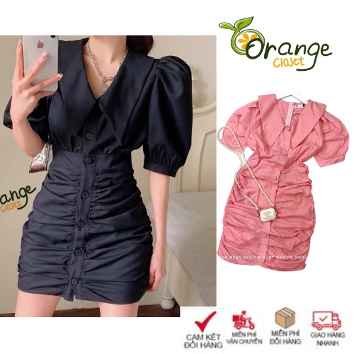 Đầm body cổ sơ mi nút bọc cao cấp . chất liệu xô đũi lụa loại 1 . Váy dự tiệc ôm sexy cho nữ sang chảnh ( OR23303 )