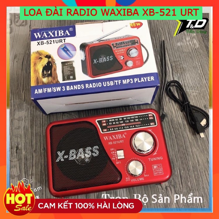 Đài Radio FM WAXIBA XB-521URT ⚡FREE SHIP⚡ Đài FM 521 Có Hỗ Trợ Thẻ Nhớ TF Và USB Có Đèn Pin . Bảo Hành Lên Đến 6 Tháng