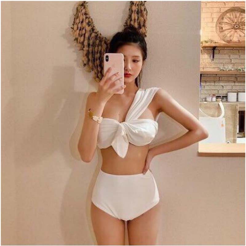 Bikini, Đồ Bơi Nữ Đi Biển 2 Mảnh Nơ To Cạp Cao DLAVENDER BKN 32