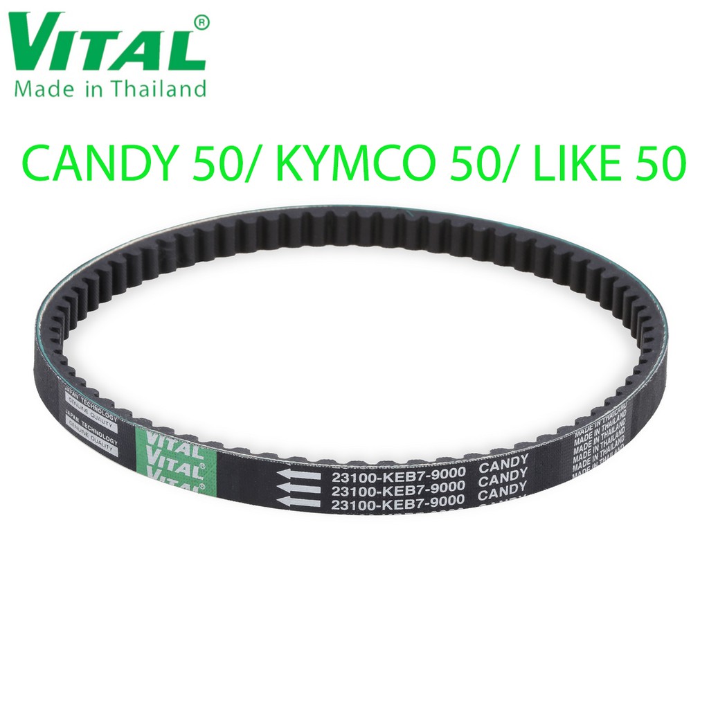 Dây curoa Candy 50, Kymco 50, Like 50 hiệu VITAL- Dây curoa VITAL chính hãng, hàng Thái lan chất lượng cao