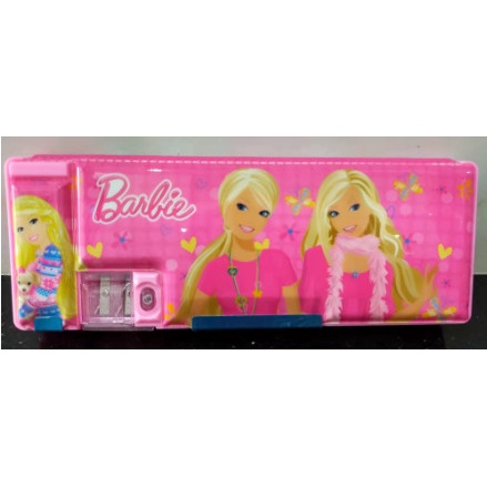 Hộp Bút cho bé - Bóp viết đựng bút nhựa - Bóp Hít Hình Công chúa Barbie 2 ngăn kèm