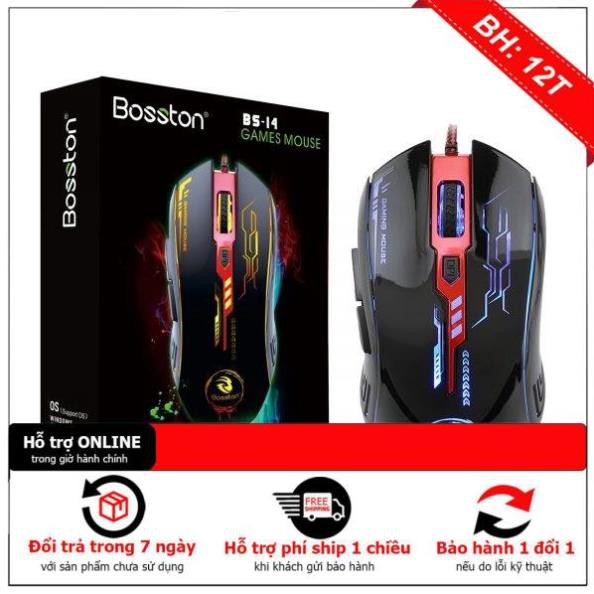 [BH12TH] [Mã ELFLASH3 hoàn 10K xu đơn 20K] Chuột Bosston BS-14 LED USB