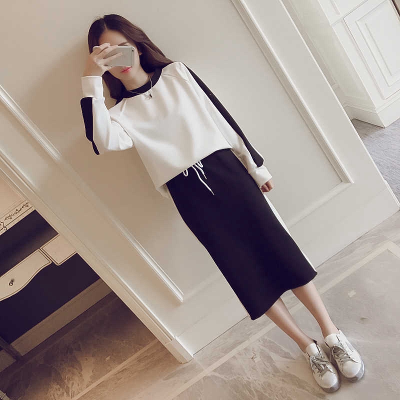 Bộ Áo Sweater Dài Tay + Chân Váy Xinh Xắn Dành Cho Nữ | BigBuy360 - bigbuy360.vn