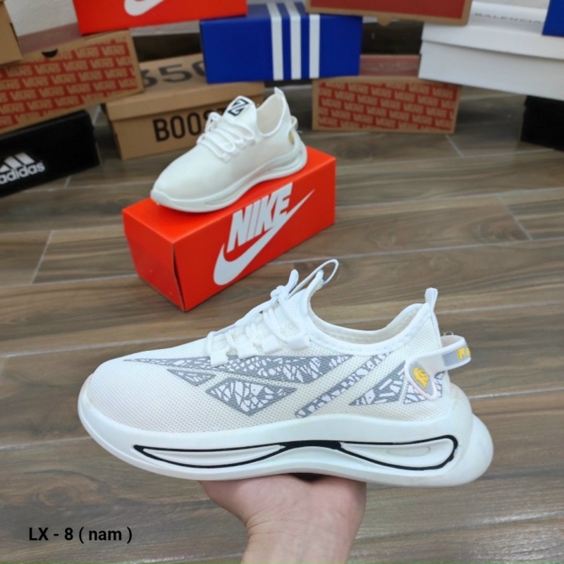 Giày thể thao sneaker cho nam LX-8 trắng, thích hợp với mọi lứa tuổi, đi chơi, đi học