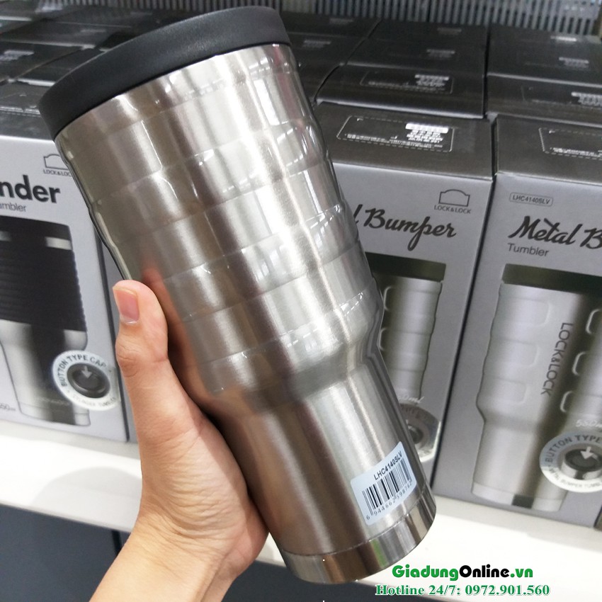 Ly giữ nhiệt bằng thép không gỉ Lock&Lock Metal Bumper Tumbler 580ml LHC4140