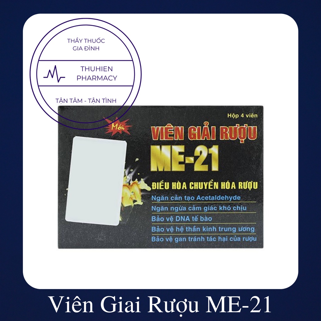 Viên Giải Rượu ME-21 (ME21) - Giúp giải độc gan, tăng chuyển hoá đào thải rượu (Hộp 4 viên)