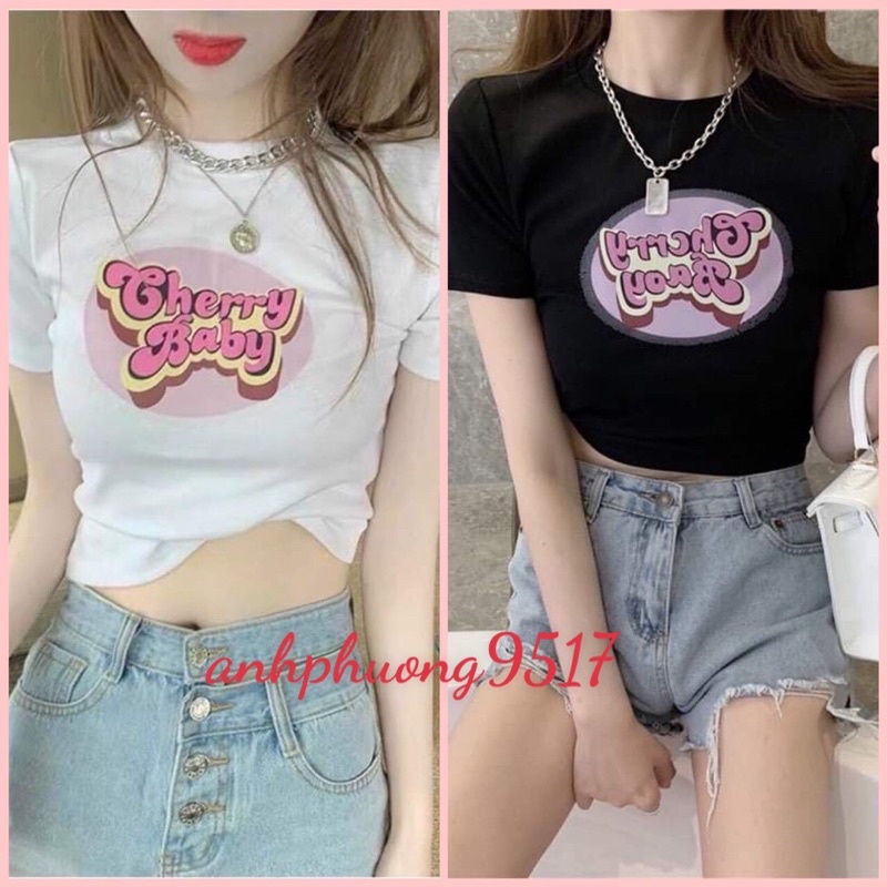 Áo Croptop nữ ôm body tay ngắn Chery Candy❤️chất bodip cá tính, sexy, năng động thời trang Hè 202
