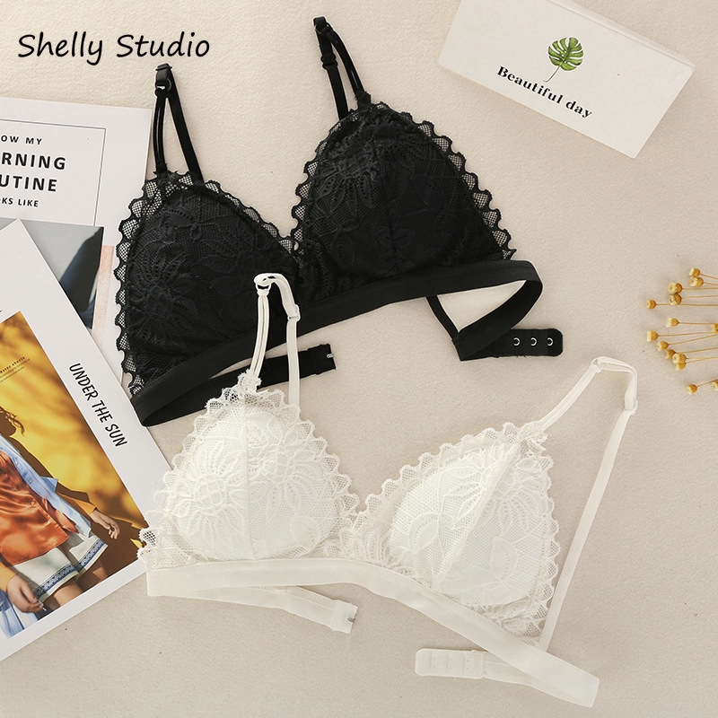 Sexy Woman Bra Floral Lace Bra Wire Free Bralette Lingerie Female Seamless Unpaded Transparent Brassiere Intimates | BigBuy360 - bigbuy360.vn