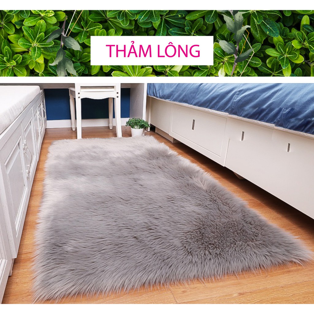 Thảm lông màu xám trải sàn [HÀNG CHẤT LƯỢNG] kích thước 1m x 60cm