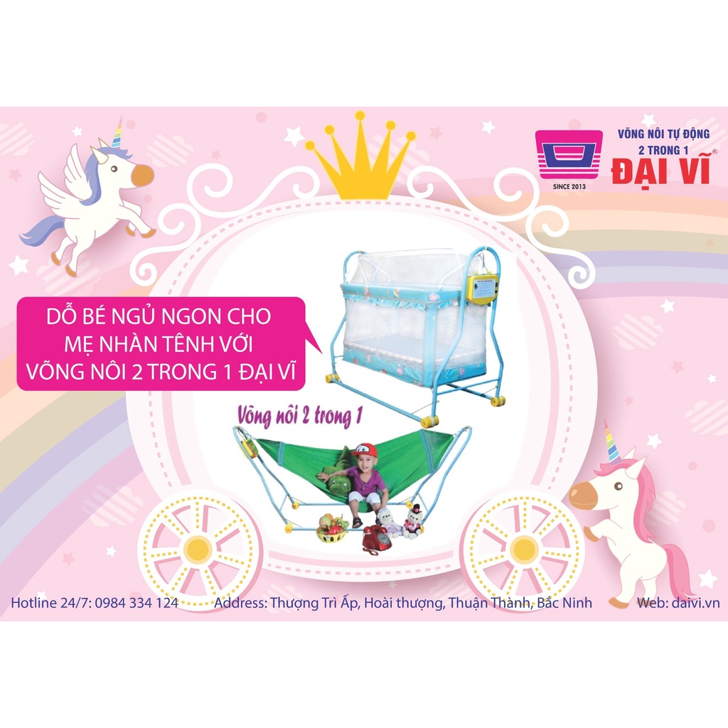 Võng Nôi Tự Động 2 trong 1 Đại Vĩ, Bảo Hành Chính Hãng