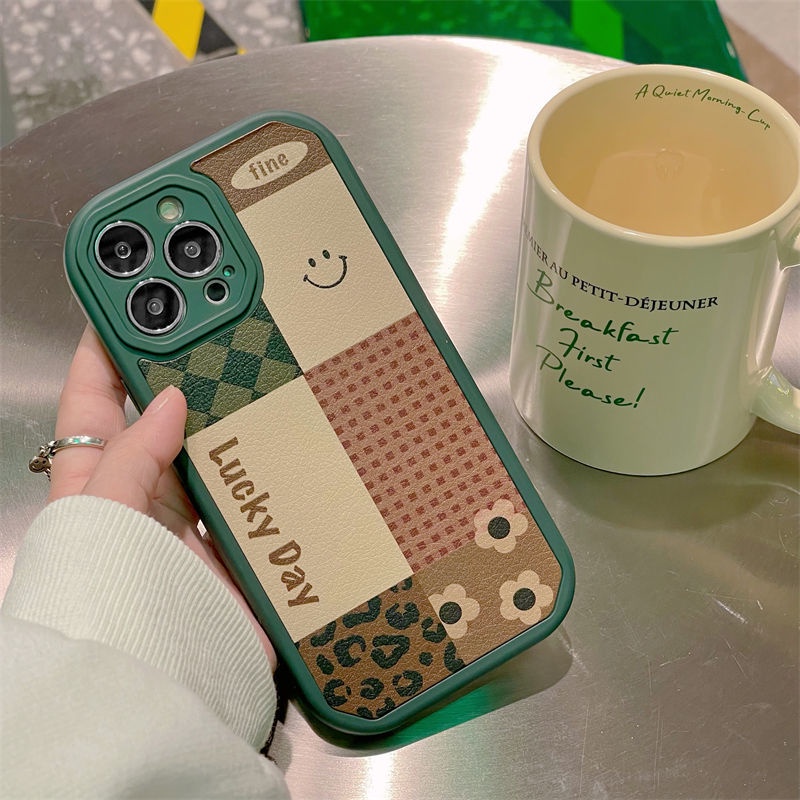 Ốp Điện Thoại Mềm Họa Tiết Mặt Cười Màu Xanh Lá 6710 Cho IPhone 12 13 11 Pro Max X Xs Max Xr