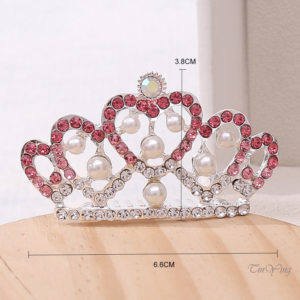 GETNOIVAS Lược Cài Tóc Hình Vương Miện Mini Chống Trượt Cho Bé Gái