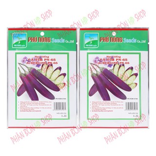 Bộ 2 gói hạt giống cà tím pn-65 phú nông