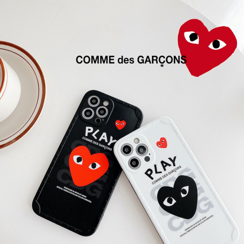 Ốp Điện Thoại Mềm Hình Logo Comme des Garcons CDG Play Cho iPhone 15 14 13 12 11 Pro Max X XS XR 7 8 Plus