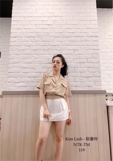 Áo đũi nút bọc cổ vest
