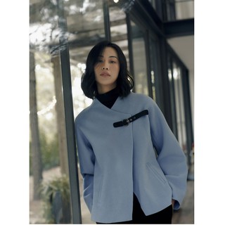 [Mã BMLT30 giảm đến 30K đơn 299K] Áo khoác dạ xanh đai ngực Elise FW2004054OCWLBL