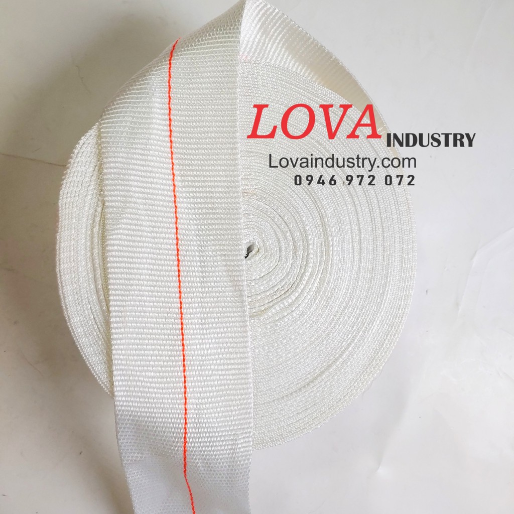 Dây đai polyester cường lực bản 108mm màu trắng, dây đai buộc siết hàng bản lớn, 10 mét 20 mét 30 mét
