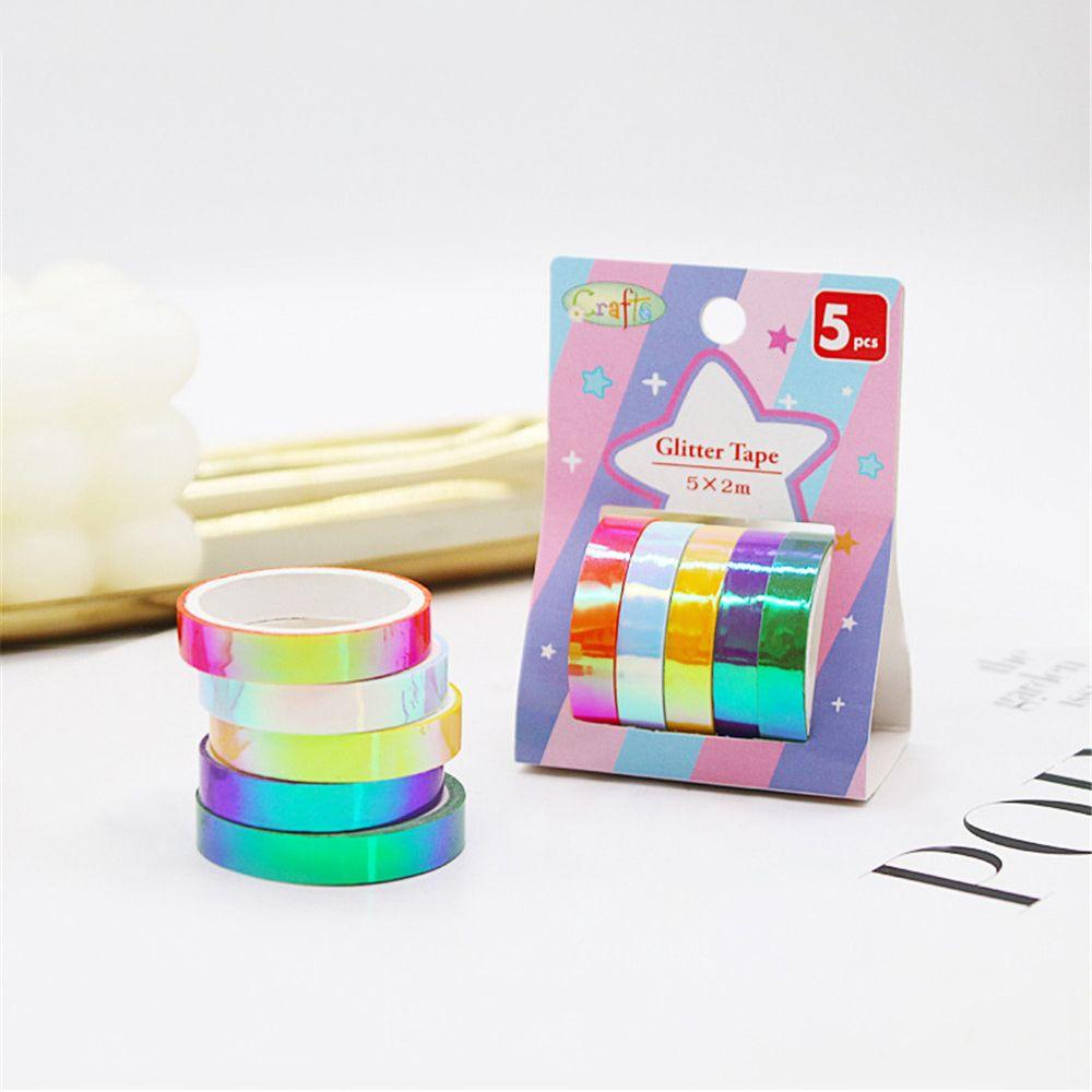 LAKAMIER Set 5 Cuộn Băng Dính Nhiều Màu Sắc Dùng Trang Trí Scrapbook