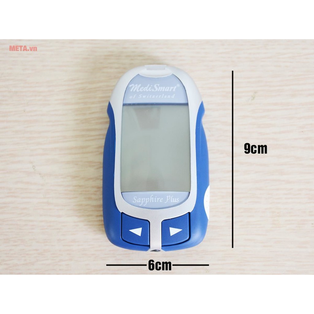 ✅ Máy Đo Đường Huyết: MediSmart Sapphire (Trọn Bộ 50 Que, 50 Kim, Tặng CỒN) -VT0587