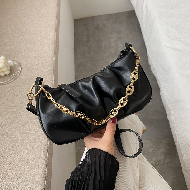 Túi Đeo Vai Phối Dây Xích Thiết Kế Giản Dị Thời Trang Dành Cho Nữ