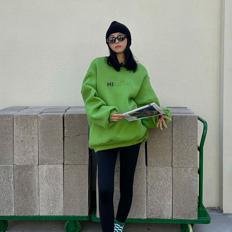 Áo Hoodie Bằng Vải Nỉ Mỏng Dáng Rộng In Chữ Phong Cách Thời Trang Mùa Thu 2022 Mới