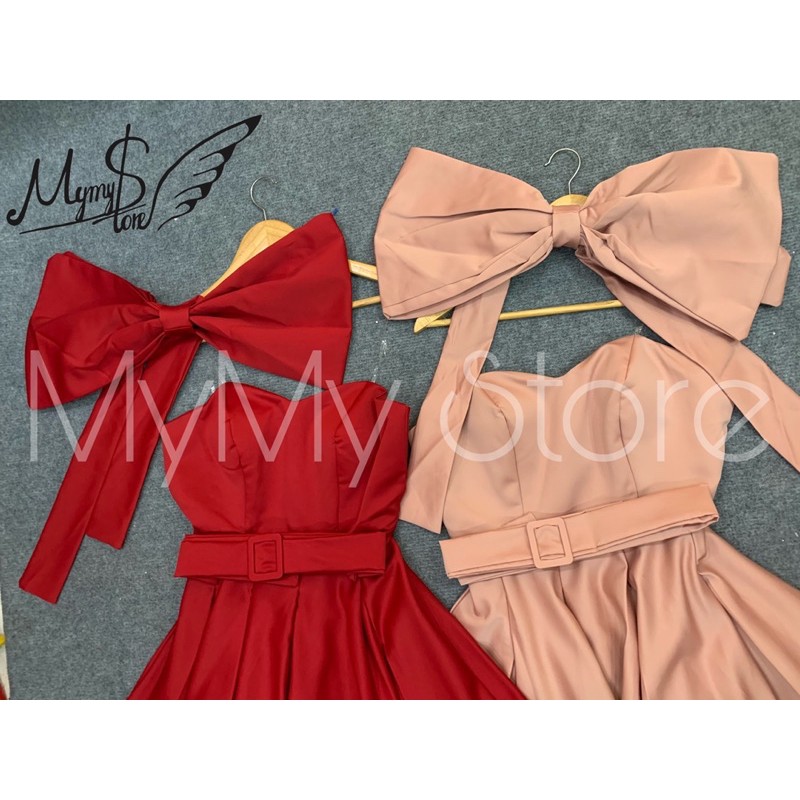 Đầm dự tiệc xếp ly tùng váy TRIPBLE T DRESS kèm phụ kiện phối dc 2-3 kiểu váy - size M/L (kèm ảnh/video thật) MS321V