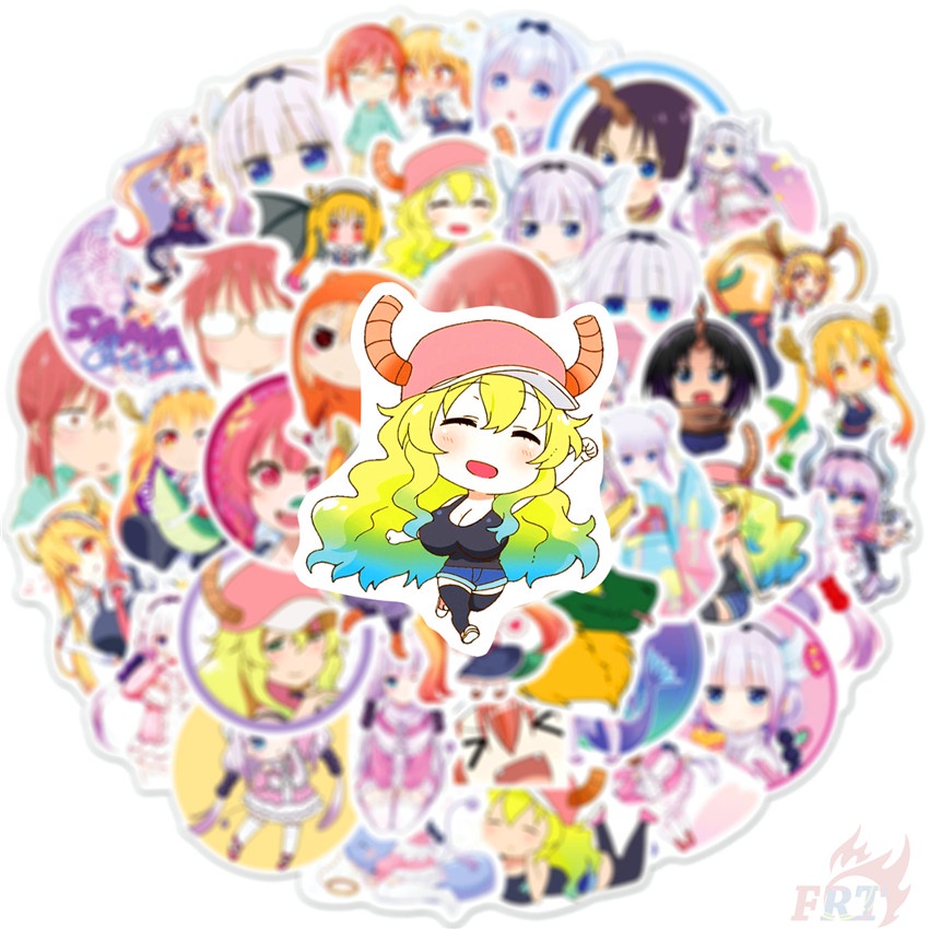 Bộ 50 miếng dán họa tiết anime Kobayashi 's Dragon Maid dòng 05 trang trí vali máy tính xách tay