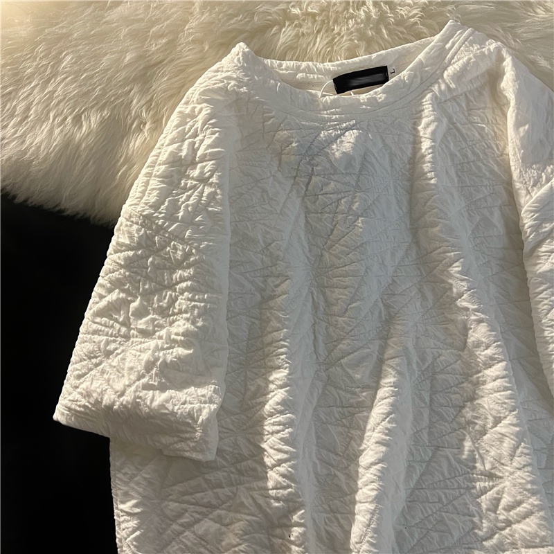 Áo Thun Tay Ngắn Cổ Tròn Màu Sắc Đơn Giản Phong Cách Hàn Quốc Có 3 Màu Hợp Thời Trang