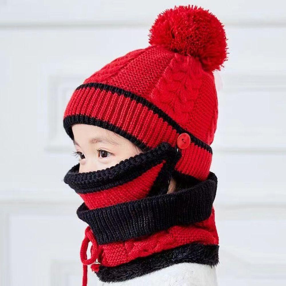 Mũ Len Che Phủ Cổ Giữ Ấm Mùa Đông Cho Bé