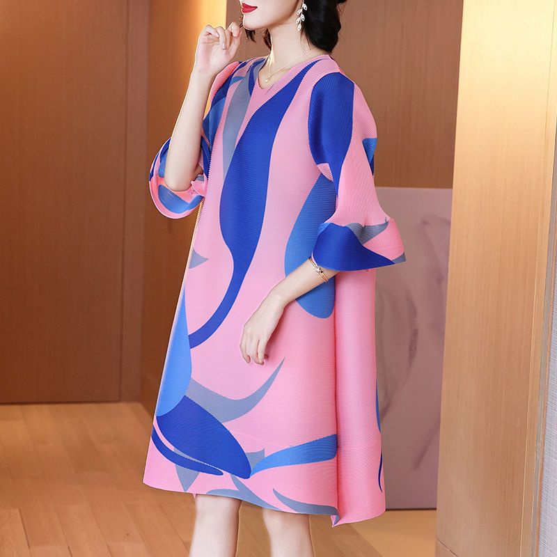 Đầm Dáng Rộng Xếp Ly Phong Cách Phương Tây Thời Trang Xuân Hè 2022 Cao Cấp