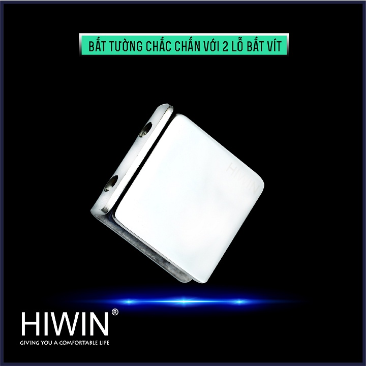 Kẹp chân kính 0 độ cabin tắm chất liệu inox 304 mặt gương HIWIN FC-085