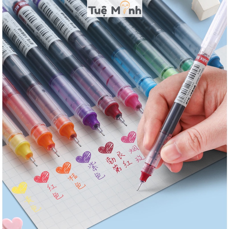 Bút ngòi kim mực nước nét 0.5mm B49 nhiều màu Morandi đẹp mắt VPP Tuệ Minh, cây viết chất lượng