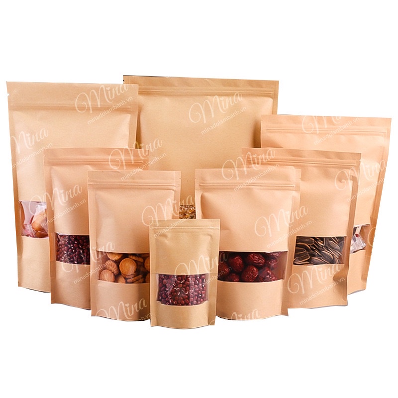 Túi Zip Giấy Kraft cửa sổ