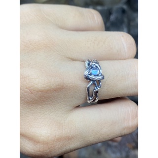 nhẫn bạc 950 đá moonstone!