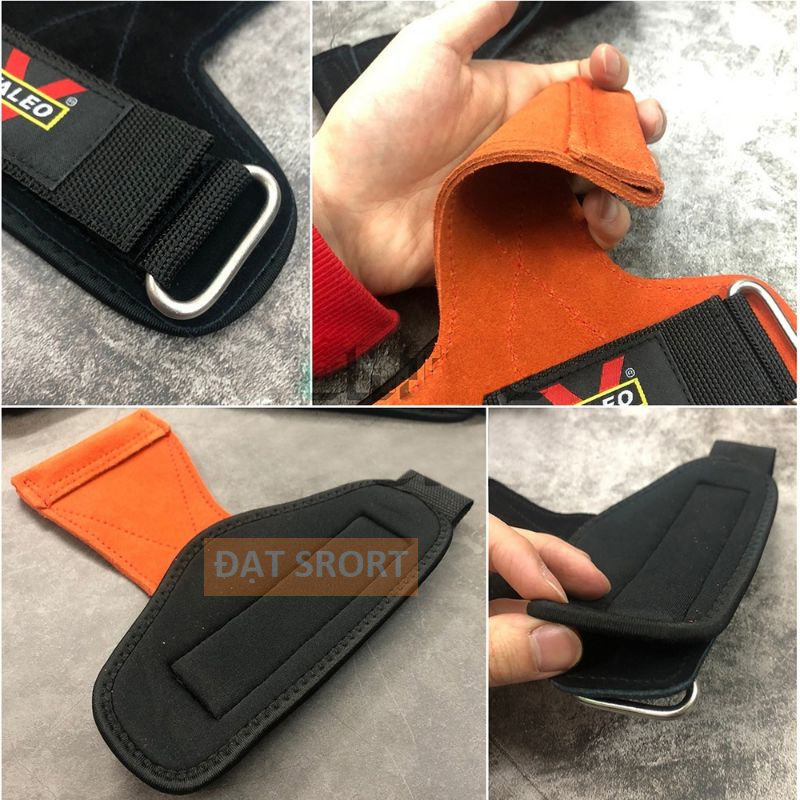 Găng Tay Tập Gym ,Dây Kéo Lưng (Lifting Straps) Valeo Chính Hãng Chất Liệu Da Bò - Hỗ Trợ Deadlift  - Thể Thao