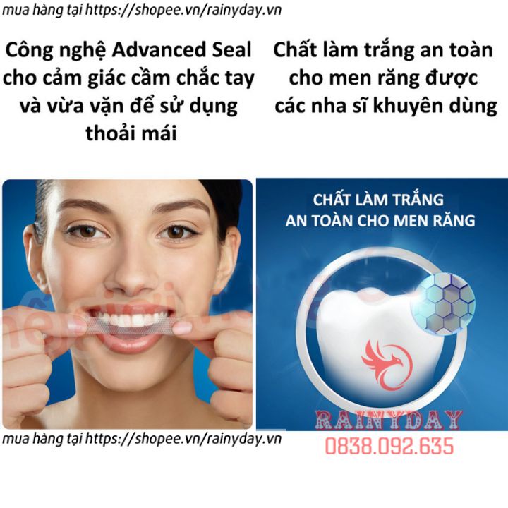 Hộp 14 miếng dán trắng răng tiện lợi 3D White Teeth Whitening Strips dán tẩy trắng răng nội địa trung