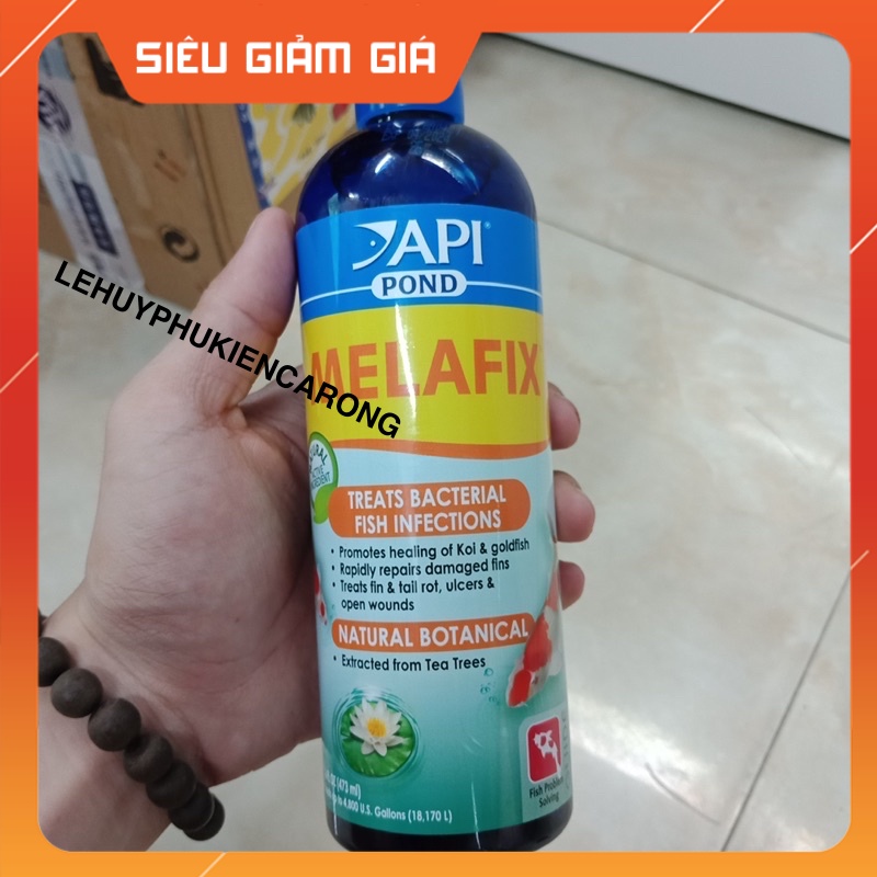 MELAFIX POND Chai 473 + Tặng Ly Thần Dược Trị Nấm Cá Và Diệt Khuẩn Hàng Chính Hãng API MỸ