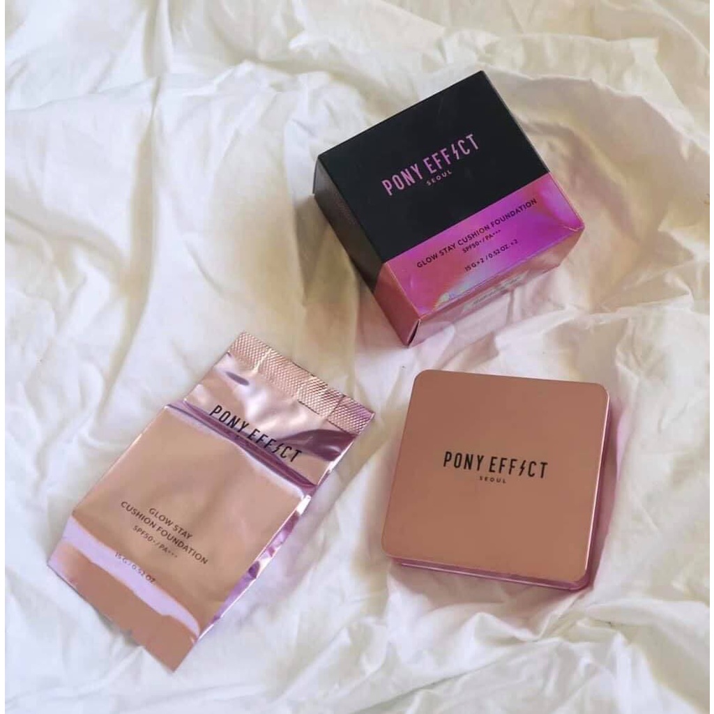 CUSHION Glow Stay Cushion Foudation Pony Effect - Tone_02: Porcelain (trắng sáng)