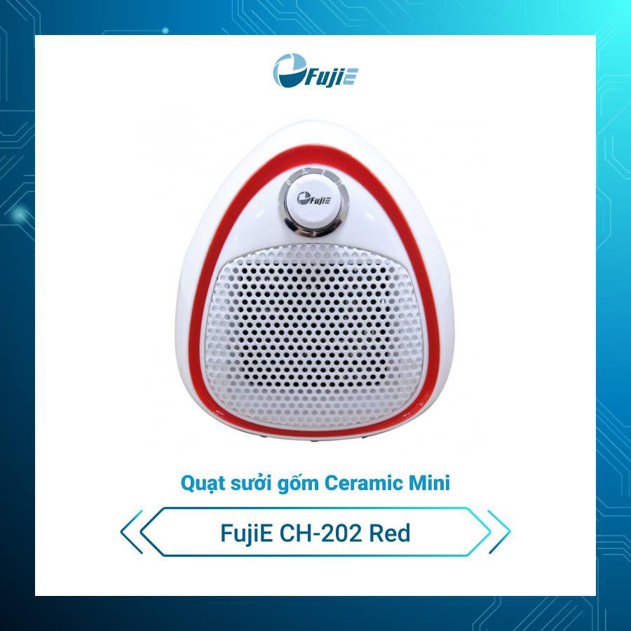 [ELHAP1 giảm tối đa 200K] Quạt sưởi gốm Ceramic Mini FujiE CH-202 Red - Màu trắng viền đỏ