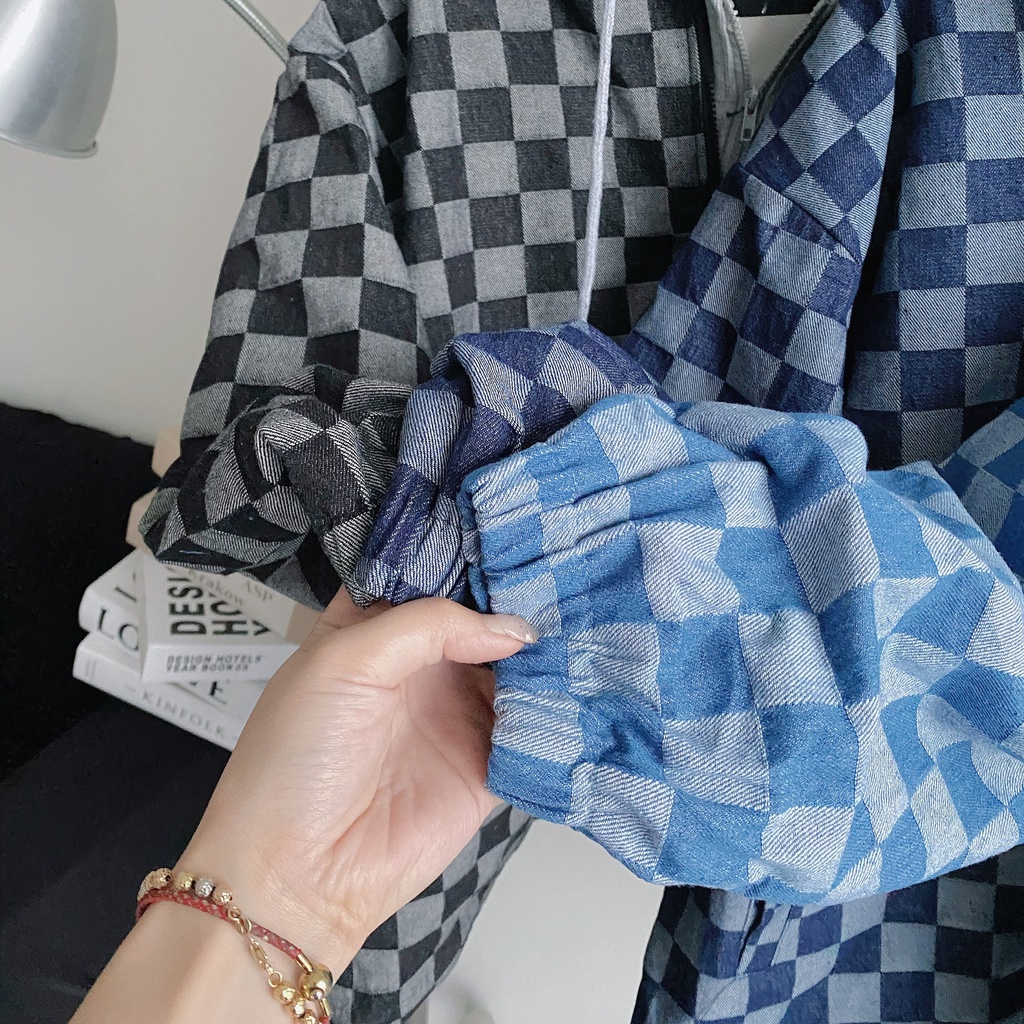 Áo khoác jeans kẻ caro A2072 SUSTORE