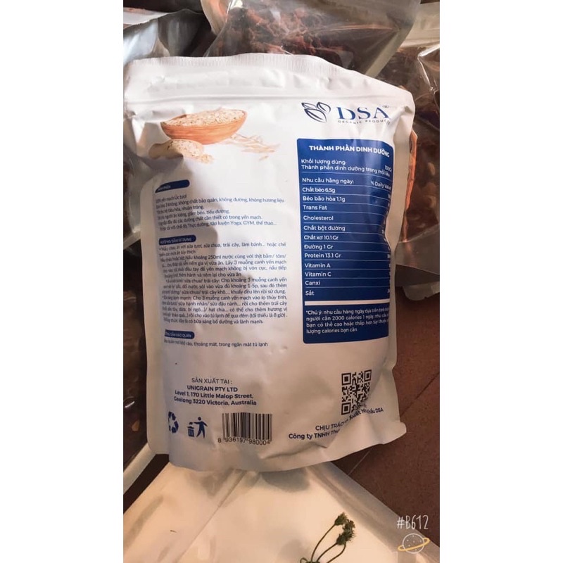 1Kg Yến Mạch Úc Tươi Nguyên Chất Hàng Loại 1 Date Mới Nhất Siêu Ngon (Chất lượng cao)